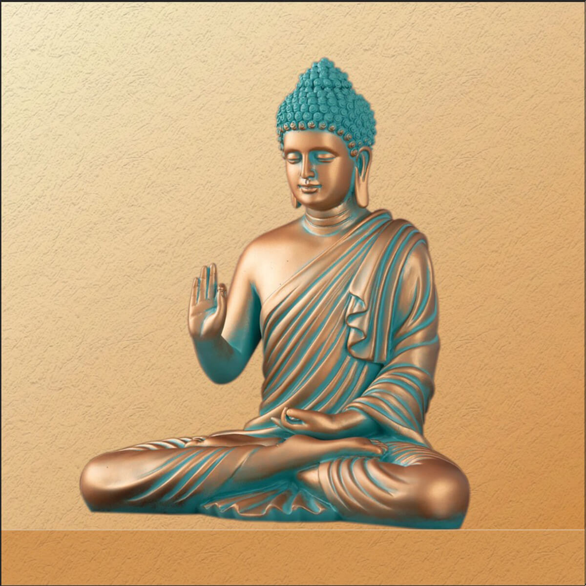 Copper and Peacock green buddha (2)