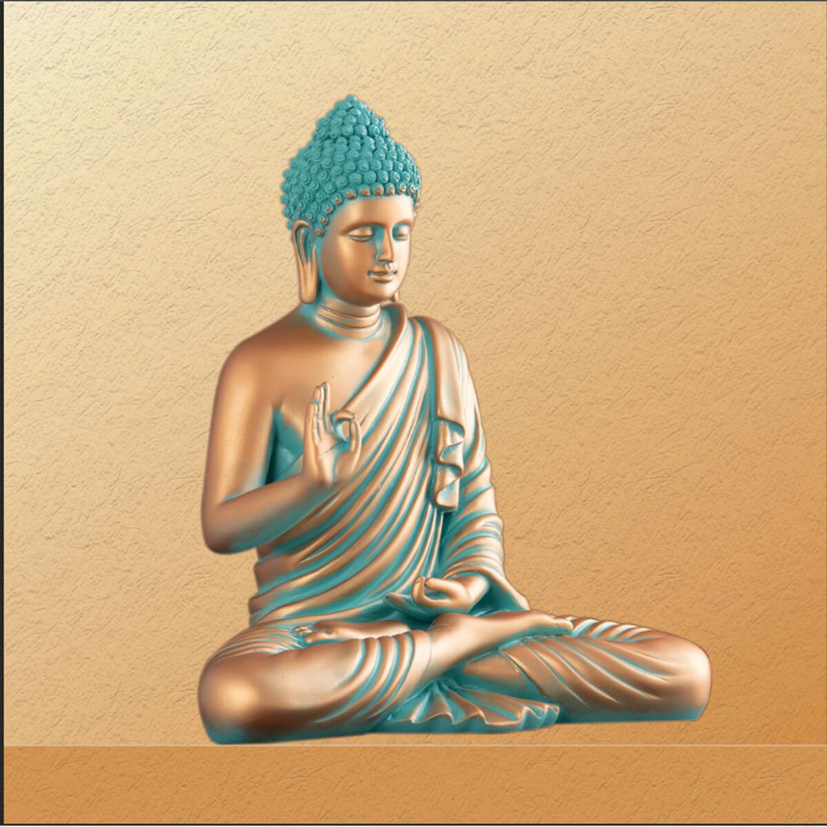 Copper and Peacock green buddha (3)