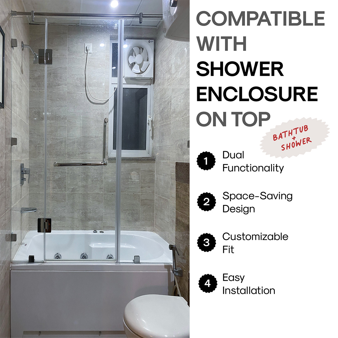 Compatible with shower enclosure Bathtub with shower enclosure